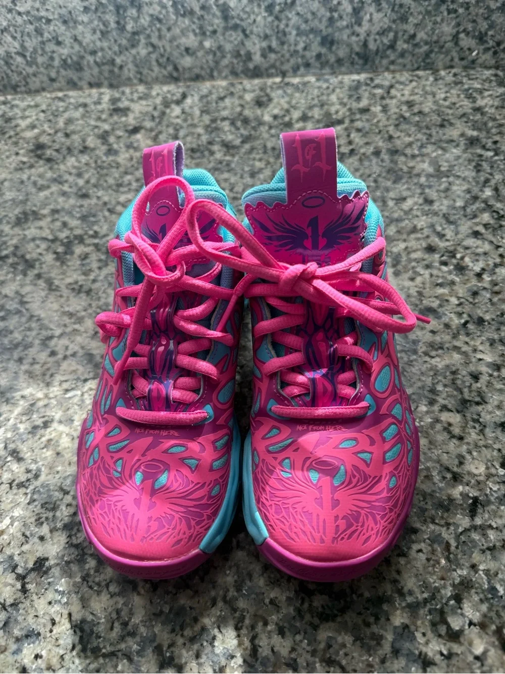 Puma Kids Pink and Teal Athletic Sneakers